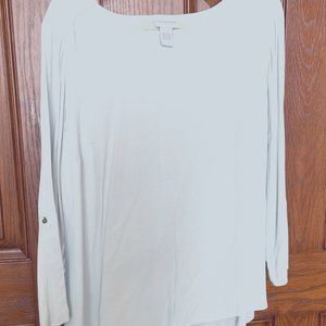 Soft Surroundings Pale Blue Tunic with roll up sleeves - Large